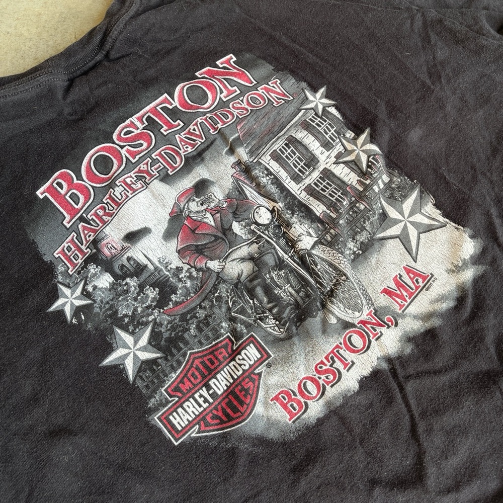 RARE VINTAGE 2000s HARLEY DAVIDSON GRAPHIC BIKER SKATER STREETWEAR - Picture 7 of 8
